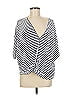 Eri + Ali Stripes Silver 3/4 Sleeve Blouse Size M - photo 1