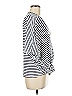Eri + Ali Stripes Silver 3/4 Sleeve Blouse Size M - photo 3