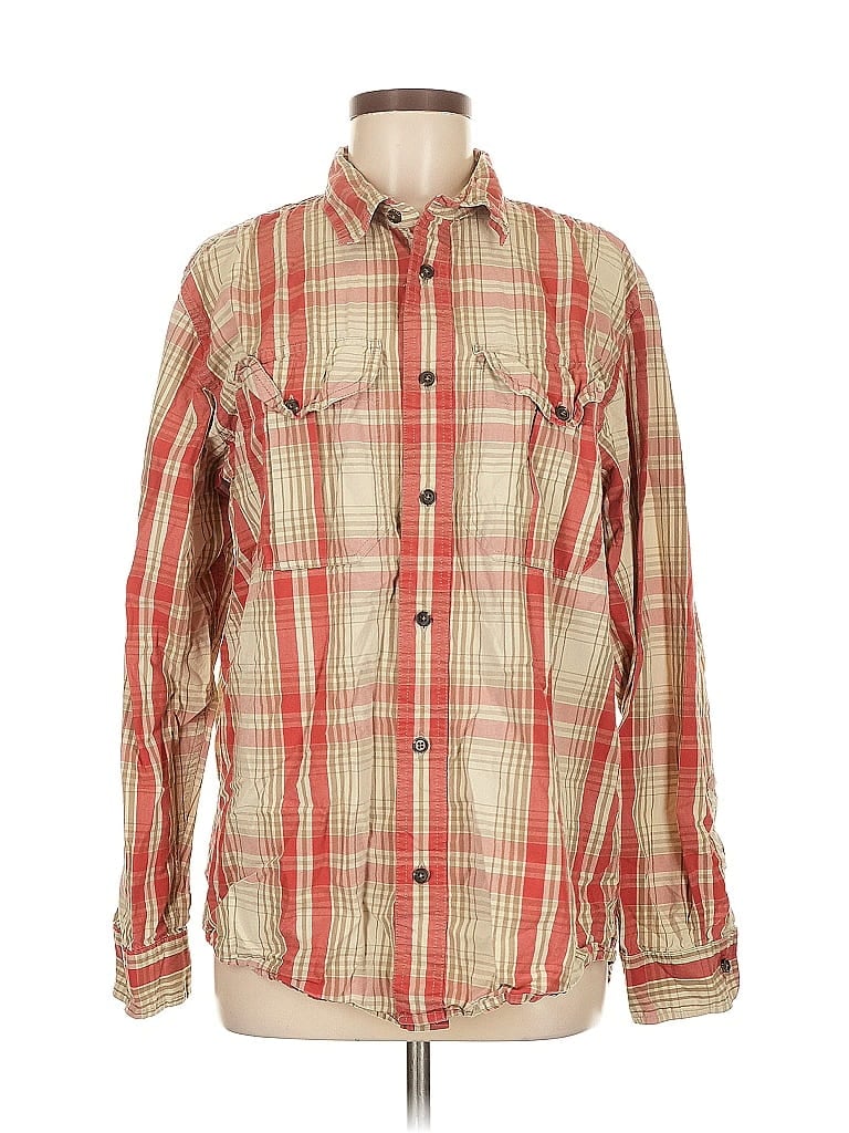 Filson 100% Cotton Plaid Red Long Sleeve Button-Down Shirt Size M - photo 1