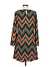 Peach Love Cream California Chevron-herringbone Teal Casual Dress Size M - photo 3