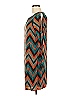 Peach Love Cream California Chevron-herringbone Teal Casual Dress Size M - photo 5