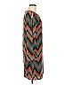 Peach Love Cream California Chevron-herringbone Teal Casual Dress Size M - photo 4