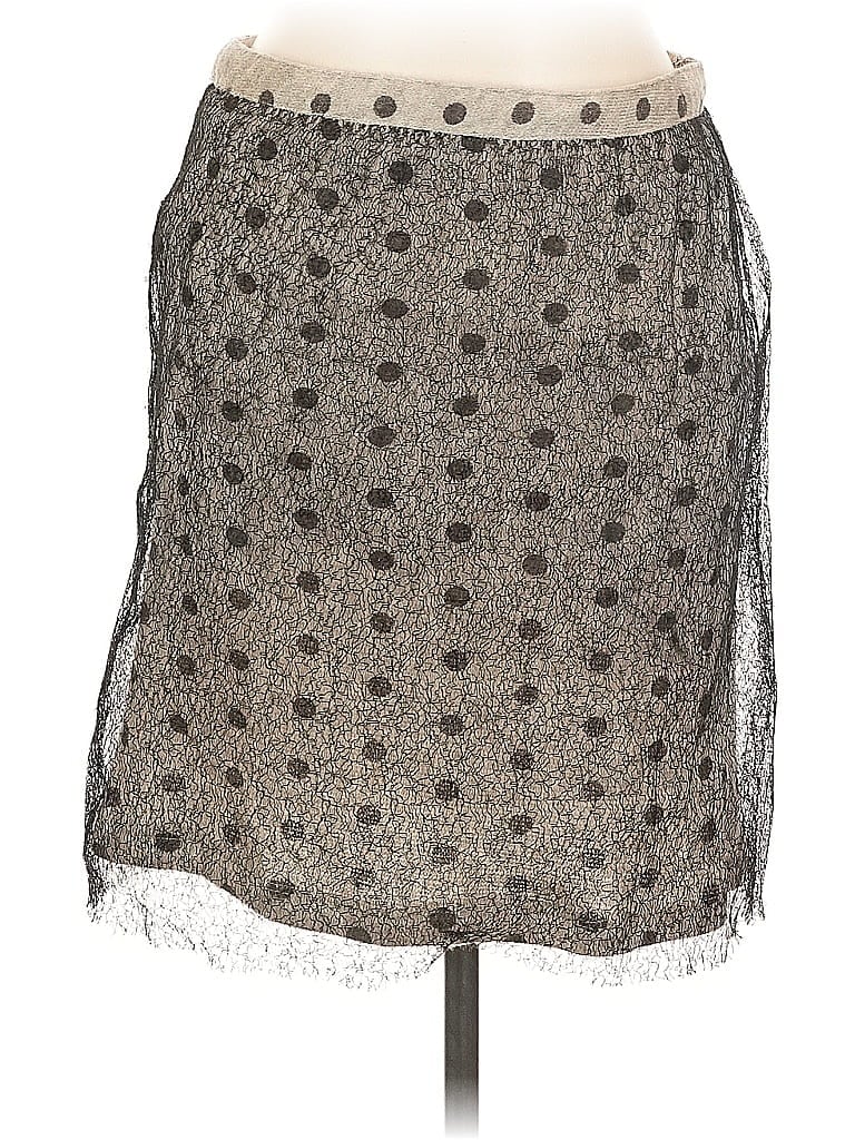 Mystree Polka Dots Silver Casual Skirt Size L - photo 1