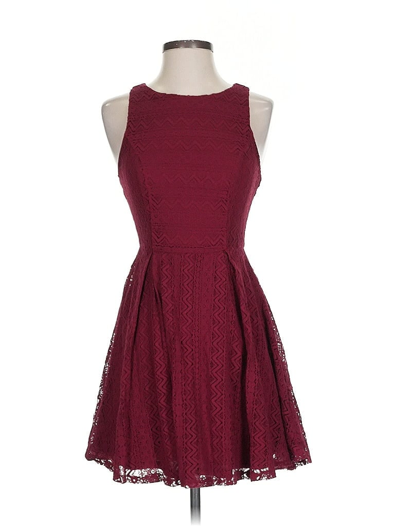 Pre-owned Assorted Brands Cocktail Dress In Burgundy