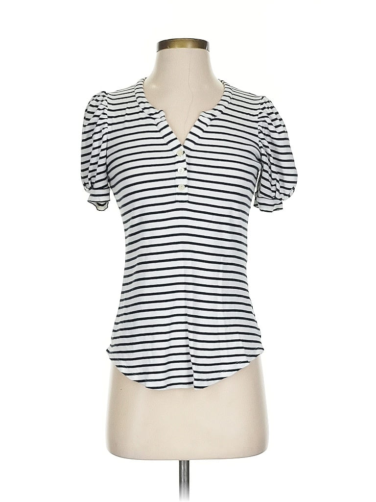 Pre-owned Banana Republic Short Sleeve Henley Shirt In White