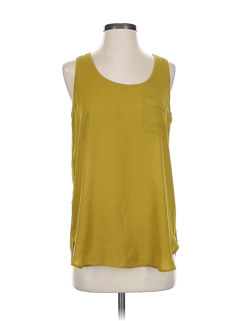 Pre-owned Ann Taylor Loft Outlet Sleeveless Top Gold Scoop Neck Tops