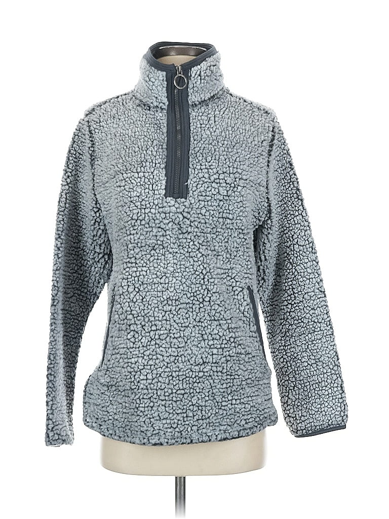 Cozy Sherpa 100% Polyester Gray Silver Pullover Sweater Size S - photo 1