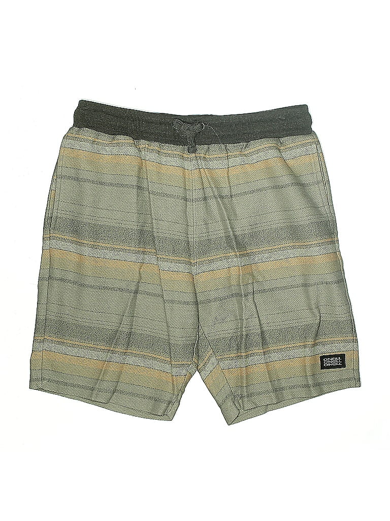 O'Neill Stripes Green Athletic Shorts Size L - photo 1