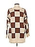 12th Tribe 100% Acrylic Checkered-gingham Brown Turtleneck Sweater Size Sm - Med - photo 1