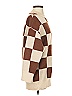 12th Tribe 100% Acrylic Checkered-gingham Brown Turtleneck Sweater Size Sm - Med - photo 3