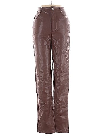 White Fox Faux Leather Pants (view 1)