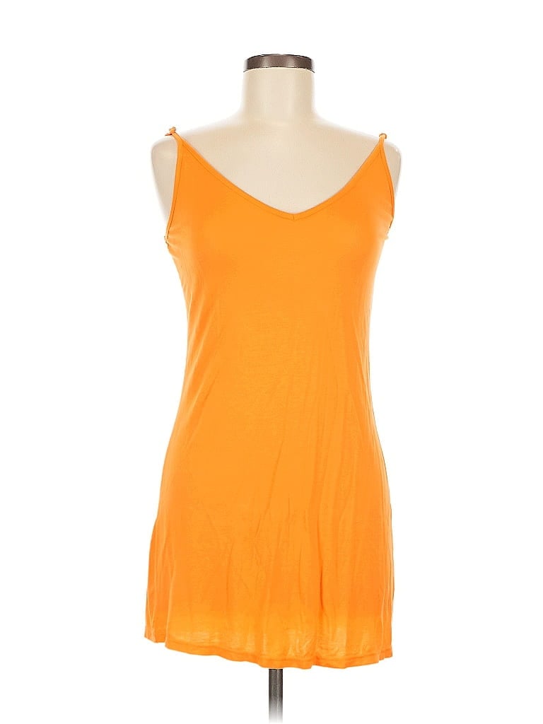 Pre-owned Unbranded Tank Top Orange Cold Shoulder Neckline Tops