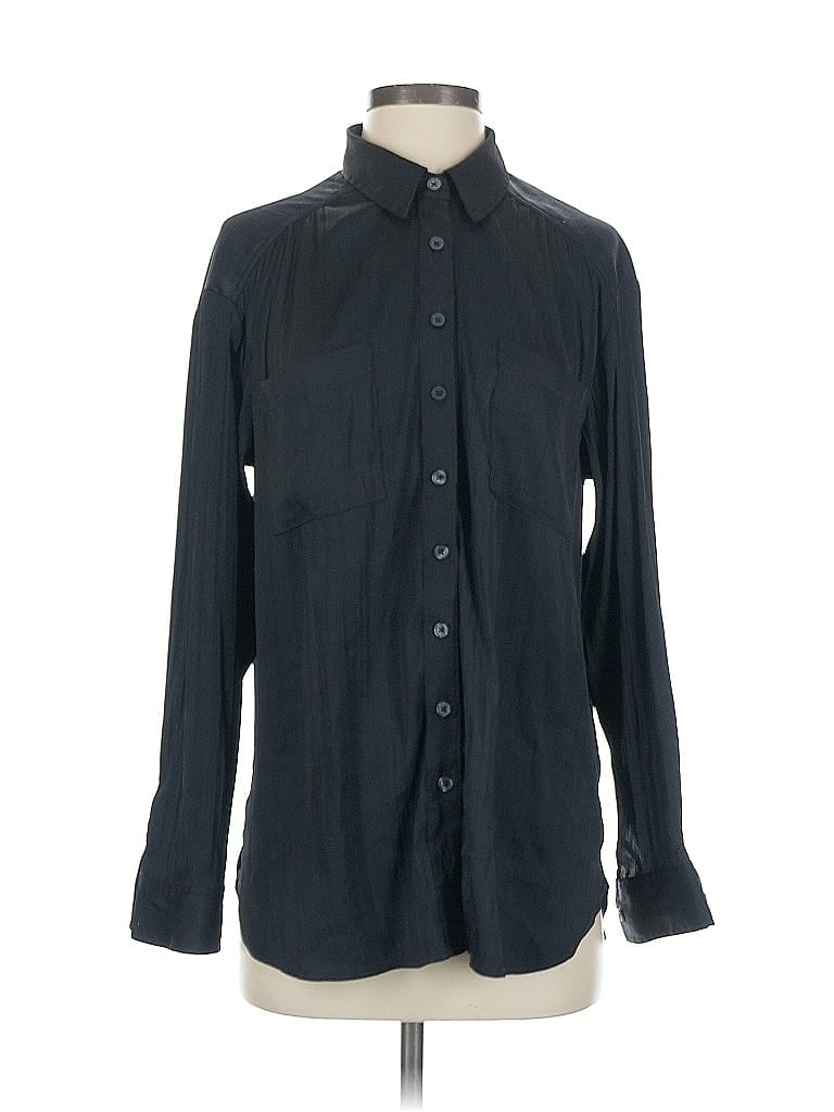Pre-owned By Anthropologie Long Sleeve Blouse In Black