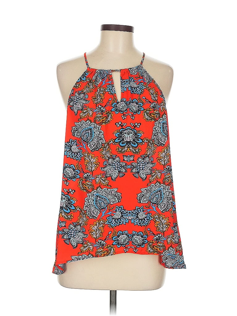 Collective Concepts 100% Polyester Orange Sleeveless Blouse Size M - photo 1