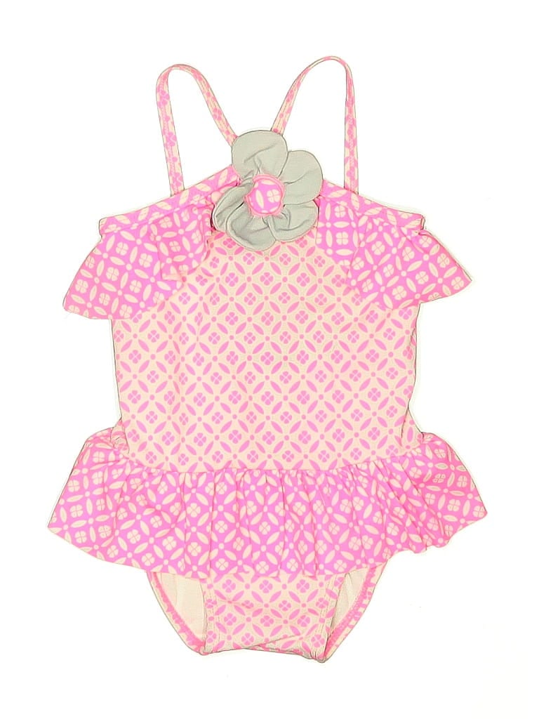 Janie and Jack Argyle Pink One Piece Swimsuit Size 12-18 mo - photo 1