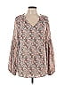Flamingos Brown Pink 3/4 Sleeve Blouse Size L - photo 1