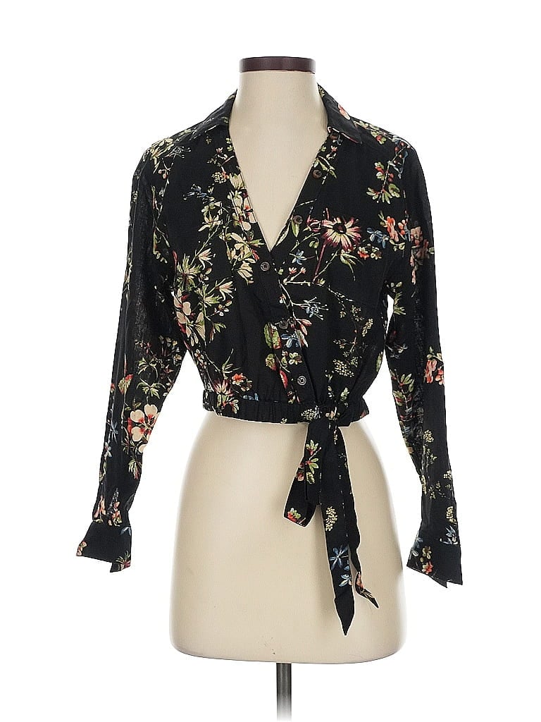 Pre-owned Pilcro 3/4 Sleeve Blouse In Black