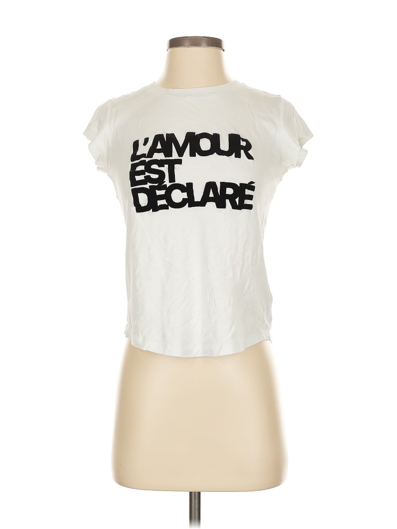 Zadig &amp; Voltaire 100% Cotton Ivory Short Sleeve T-Shirt Size S