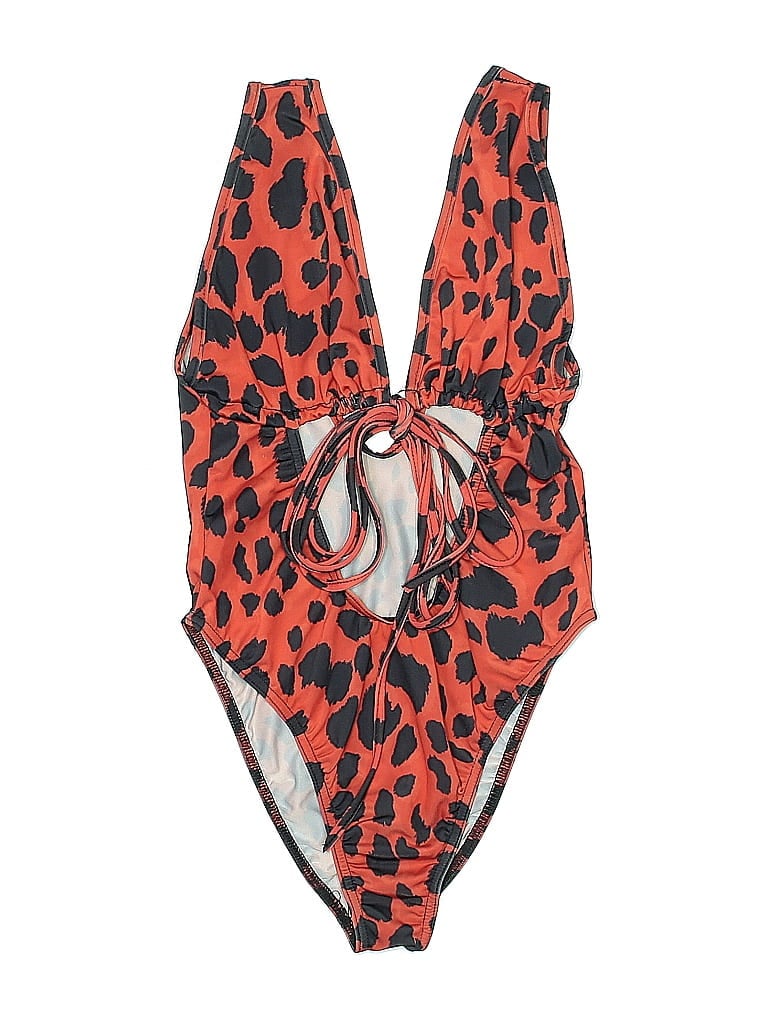 Pre-owned Prettylittlething One Piece Swimsuit In Red
