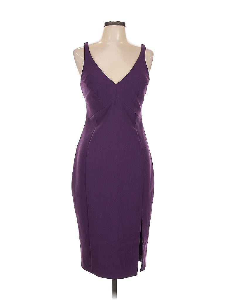 Likely Solid Purple Cocktail Dress Size 10 - photo 1