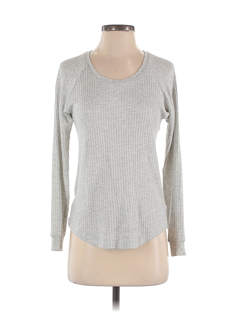 Pre-owned Velvet By Graham & Spencer Long Sleeve T-shirt In Silver