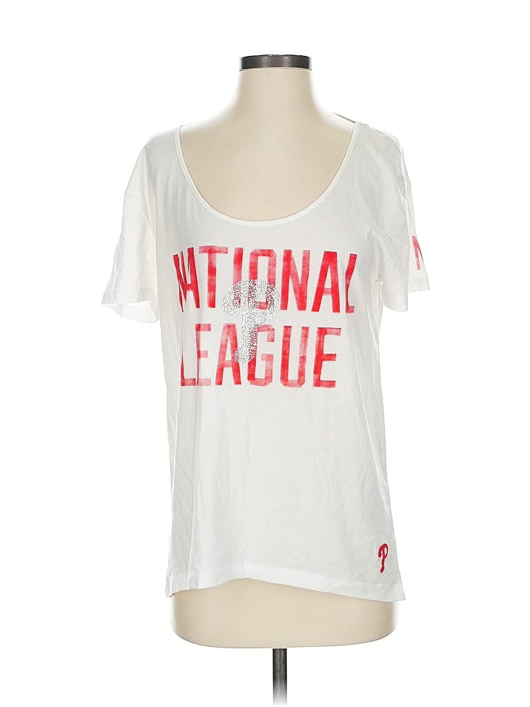 Pre-owned Victoria's Secret Pink Short Sleeve T-shirt In White