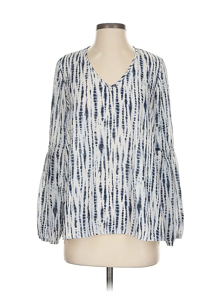 Pre-owned Lola And Sophie Long Sleeve Blouse In Blue