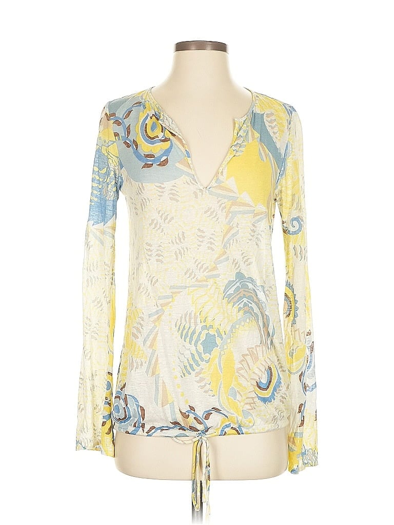 Pre-owned Elie Tahari Long Sleeve Blouse In Yellow