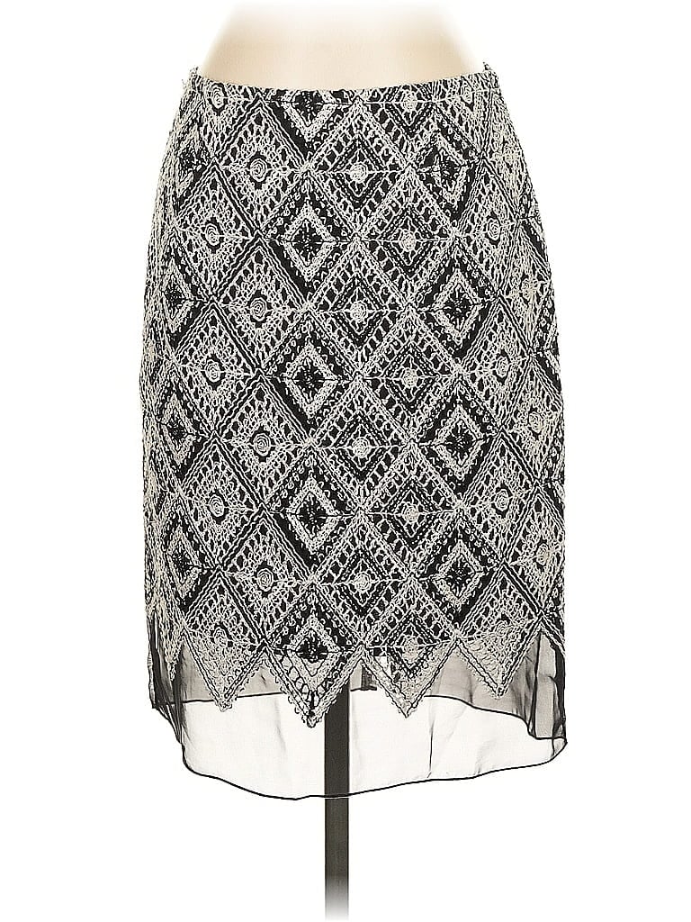 Worth New York Graphic Silver Casual Skirt Size 2 - photo 1