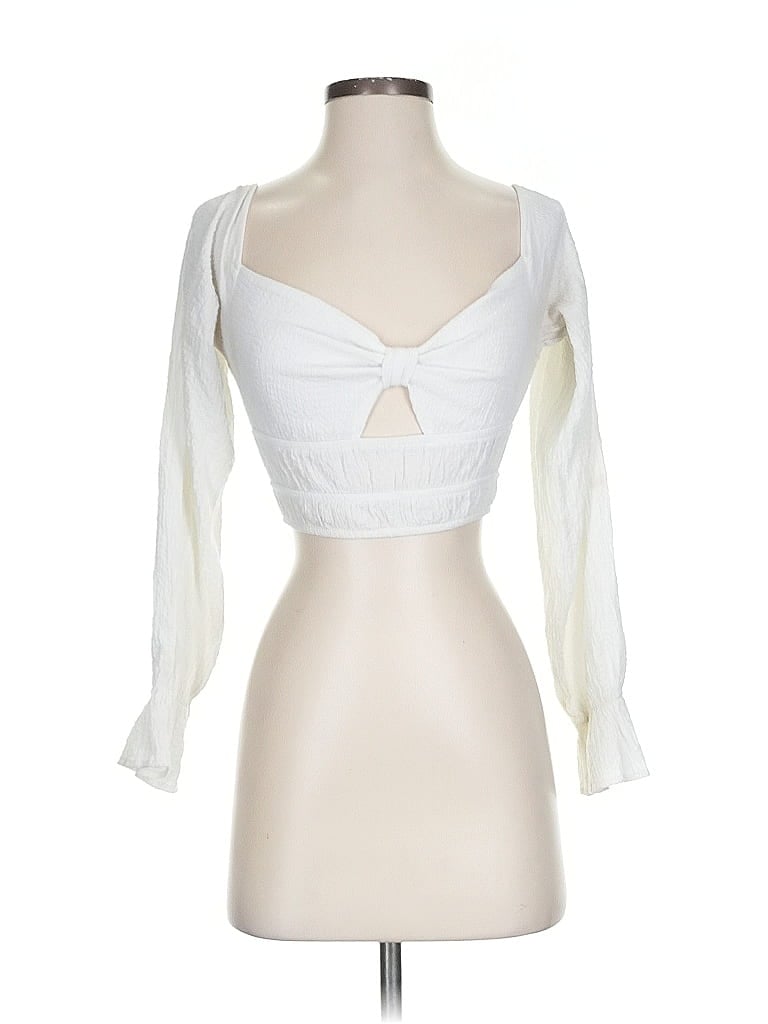 Pre-owned Le Lis 3/4 Sleeve Blouse In White