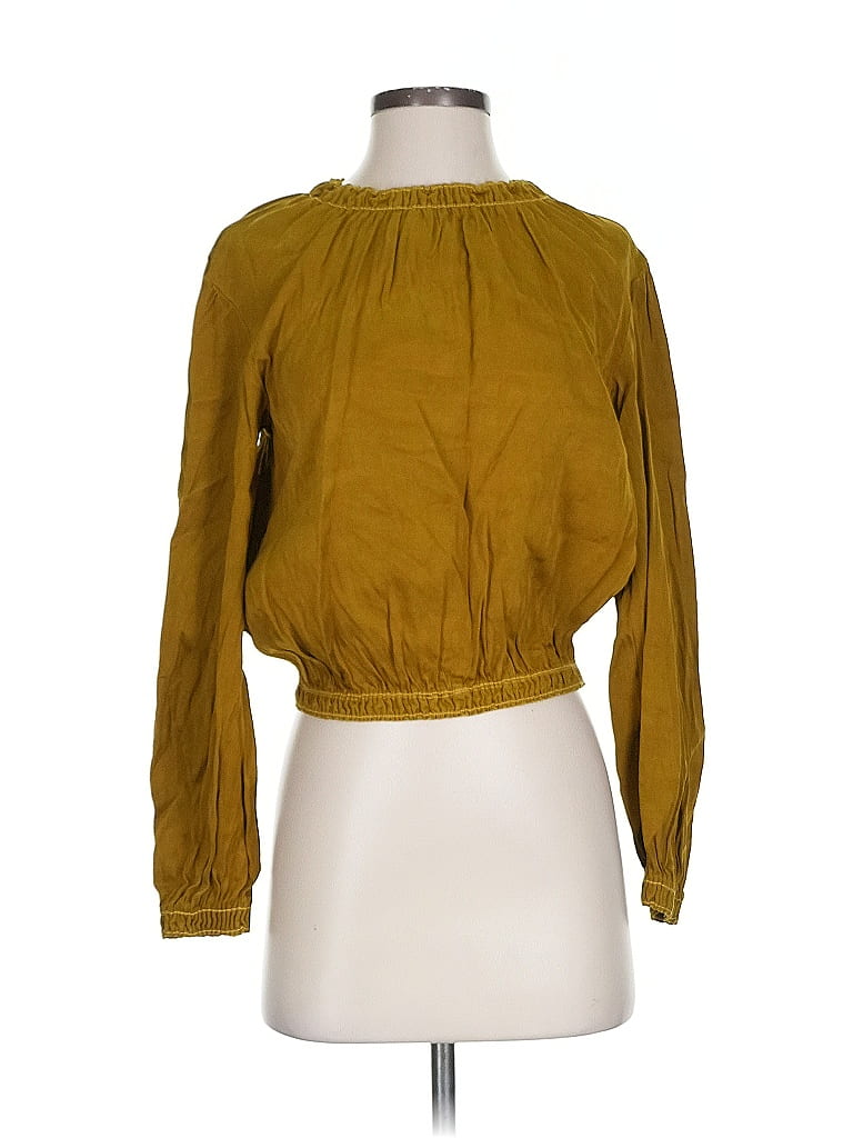 Bella Dahl Gold Long Sleeve Blouse Size S - photo 1