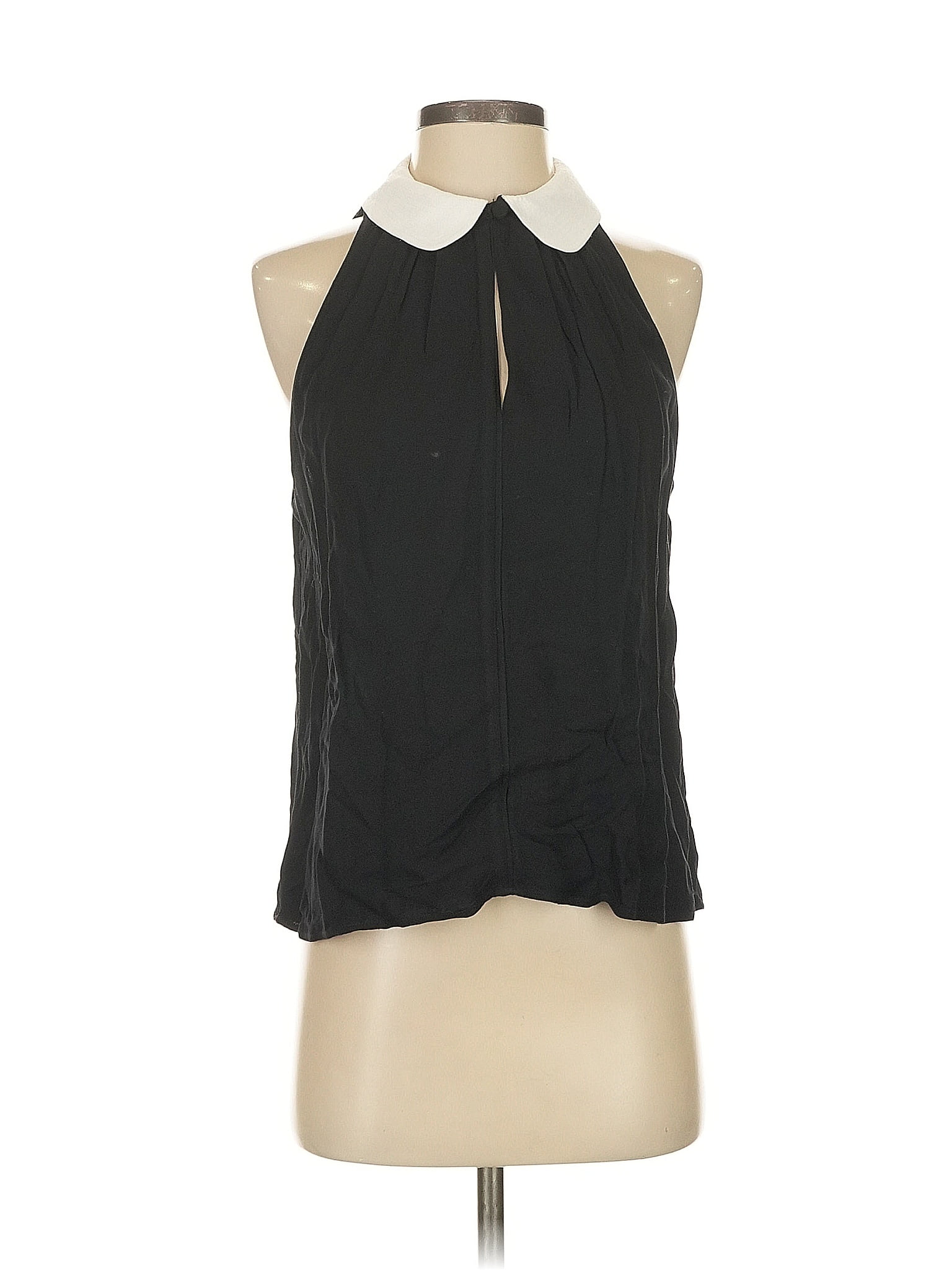 A.L.C. 100% Viscose Solid Black Sleeveless Blouse Size S