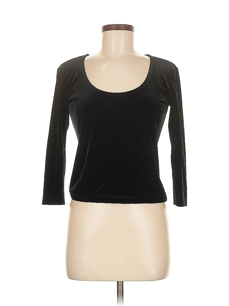 Pre-owned The Limited 3/4 Sleeve Top Black Scoop Neck Tops