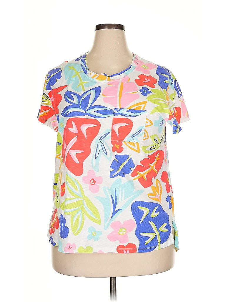 Baby Pink Floral Women’s Short Sleeve Tee – Sustainable & Soft main image 1
