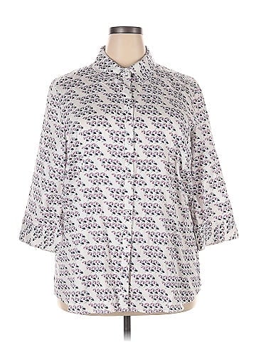 Foxcroft 3/4 Sleeve Button-Down Shirt (view 1)