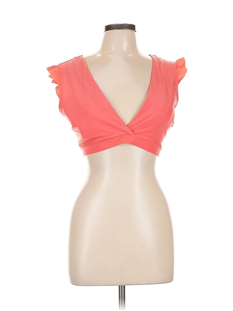 Pre-owned Old Navy Tank Top Orange Plunge Neckline Tops