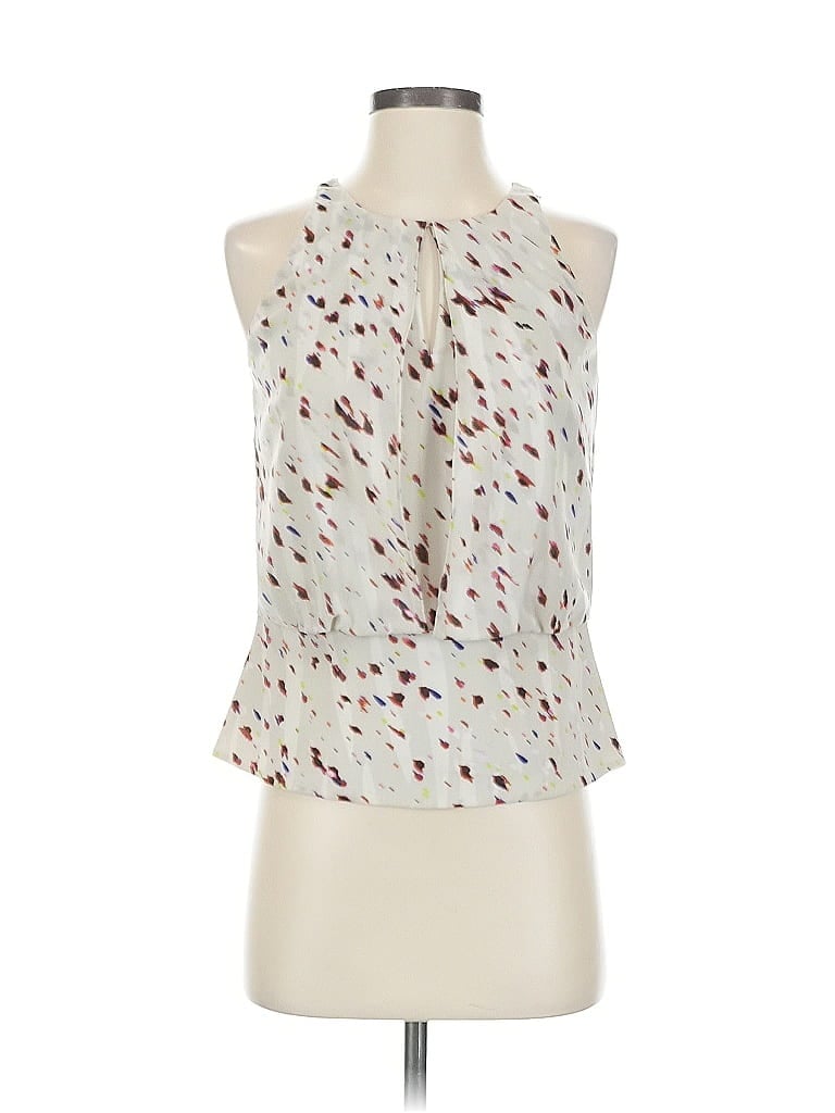 Pre-owned Ann Taylor Factory Sleeveless Blouse In White