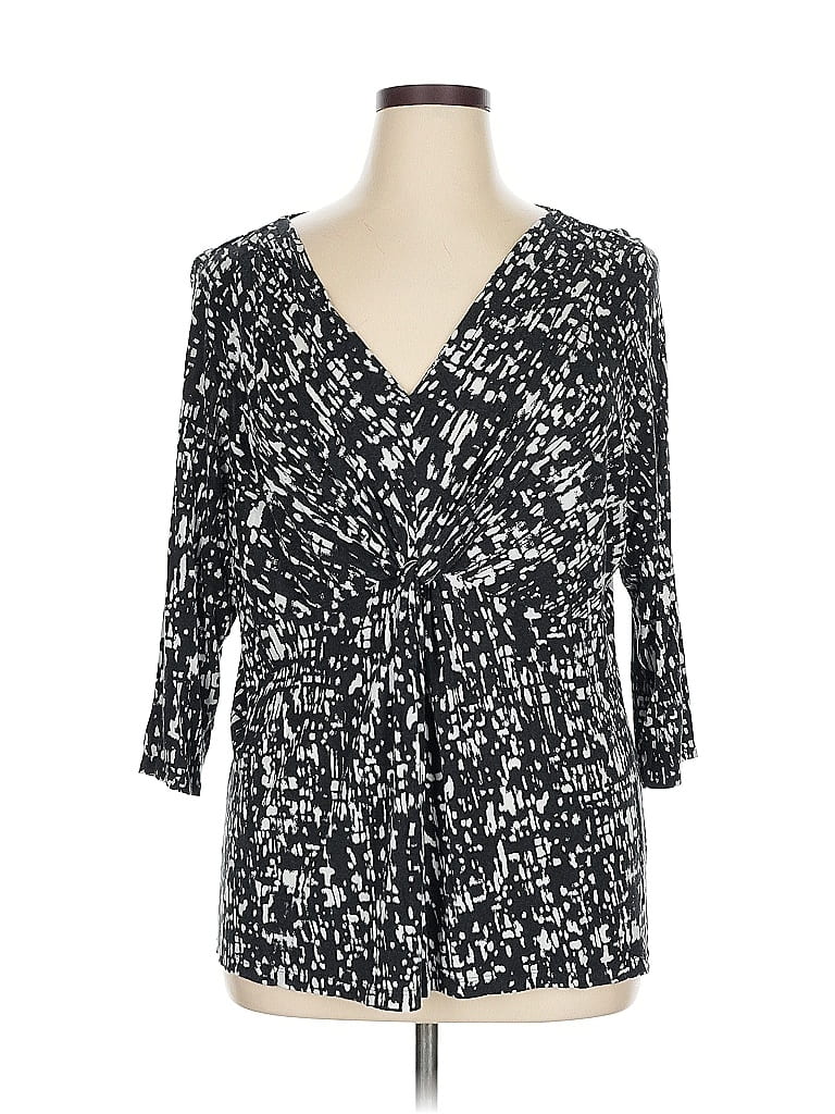 Pre-owned Apt. 9 3/4 Sleeve T-shirt In Black