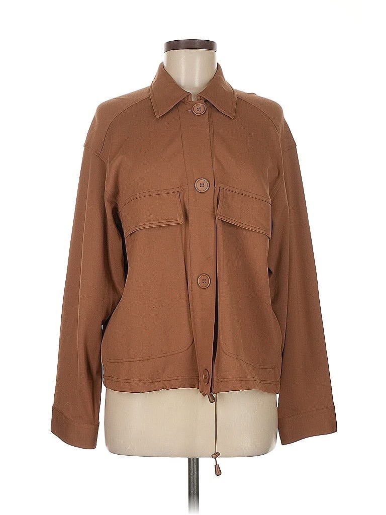 Pre-owned Max Studio Long Sleeve Button Down Shirt In Brown