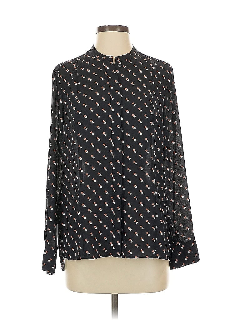 Pre-owned Ann Taylor Long Sleeve Blouse In Black