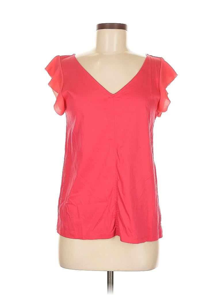 Pre-owned Ann Taylor Short Sleeve Top Red Sweetheart Neckline Tops