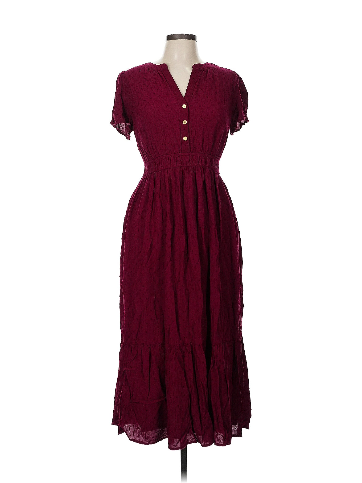 Ann Taylor LOFT Burgundy Casual Dress Size M