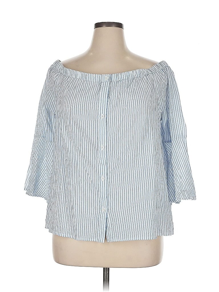 Pre-owned Michael Michael Kors 3/4 Sleeve Blouse In Blue