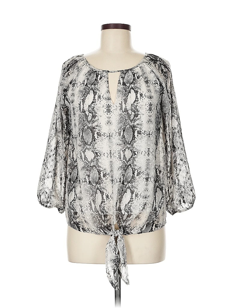 Pre-owned West K 3/4 Sleeve Blouse In Silver