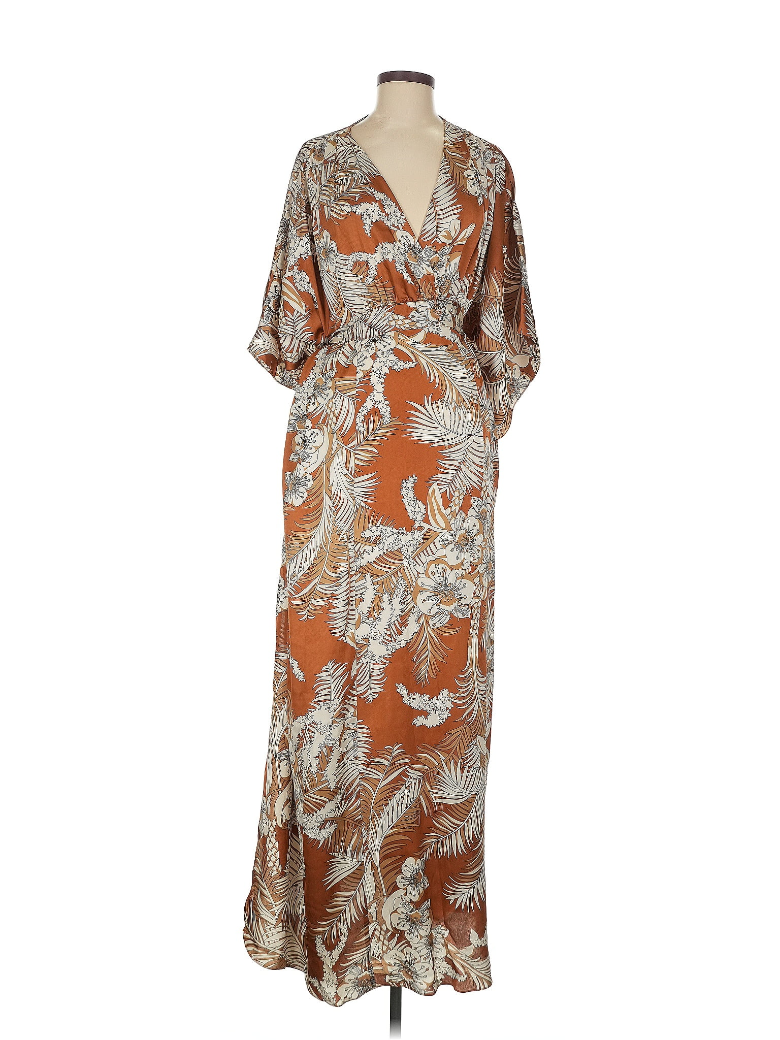 Abercrombie &amp; Fitch 100% Cotton Paisley Brown Casual Dress Size M