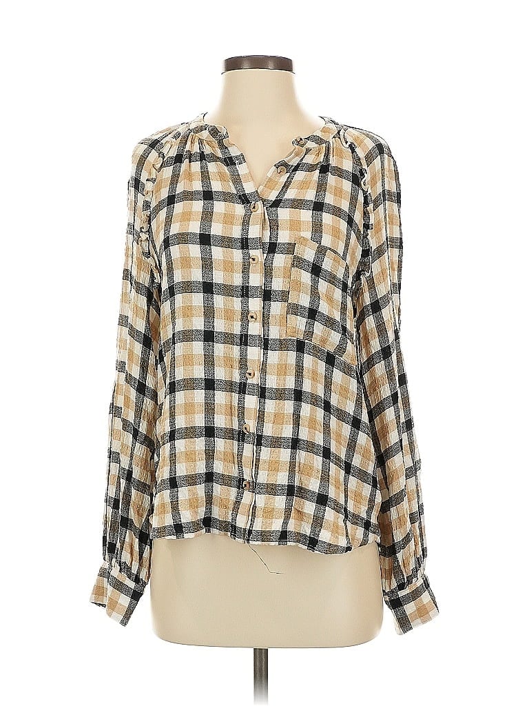 Pre-owned Pilcro Long Sleeve Blouse In White