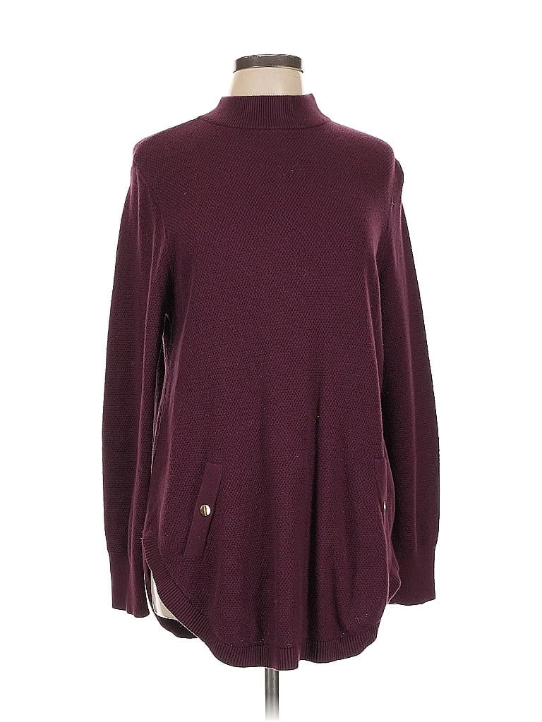 Pre-owned Jm Collection Turtleneck Sweater In Burgundy