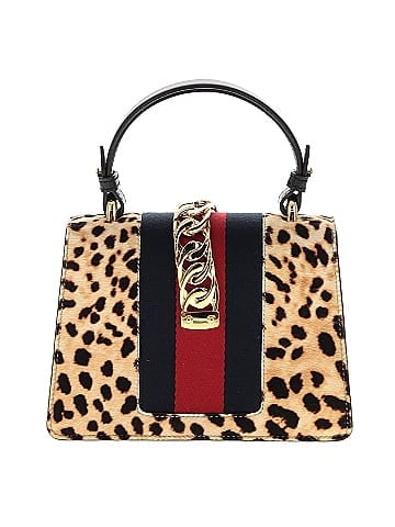 Gucci Calf Hair Leopard Print Mini Sylvie Top Handle Bag (view 2)