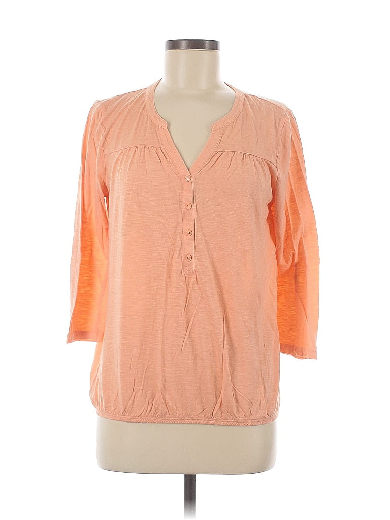 Pre-owned Ann Taylor Loft Outlet 3/4 Sleeve Blouse In Orange