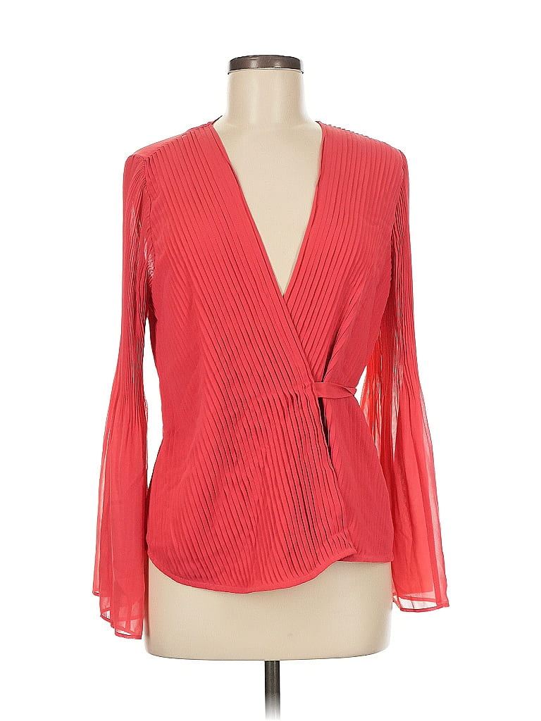 Pre-owned Bar Iii Long Sleeve Blouse In Red